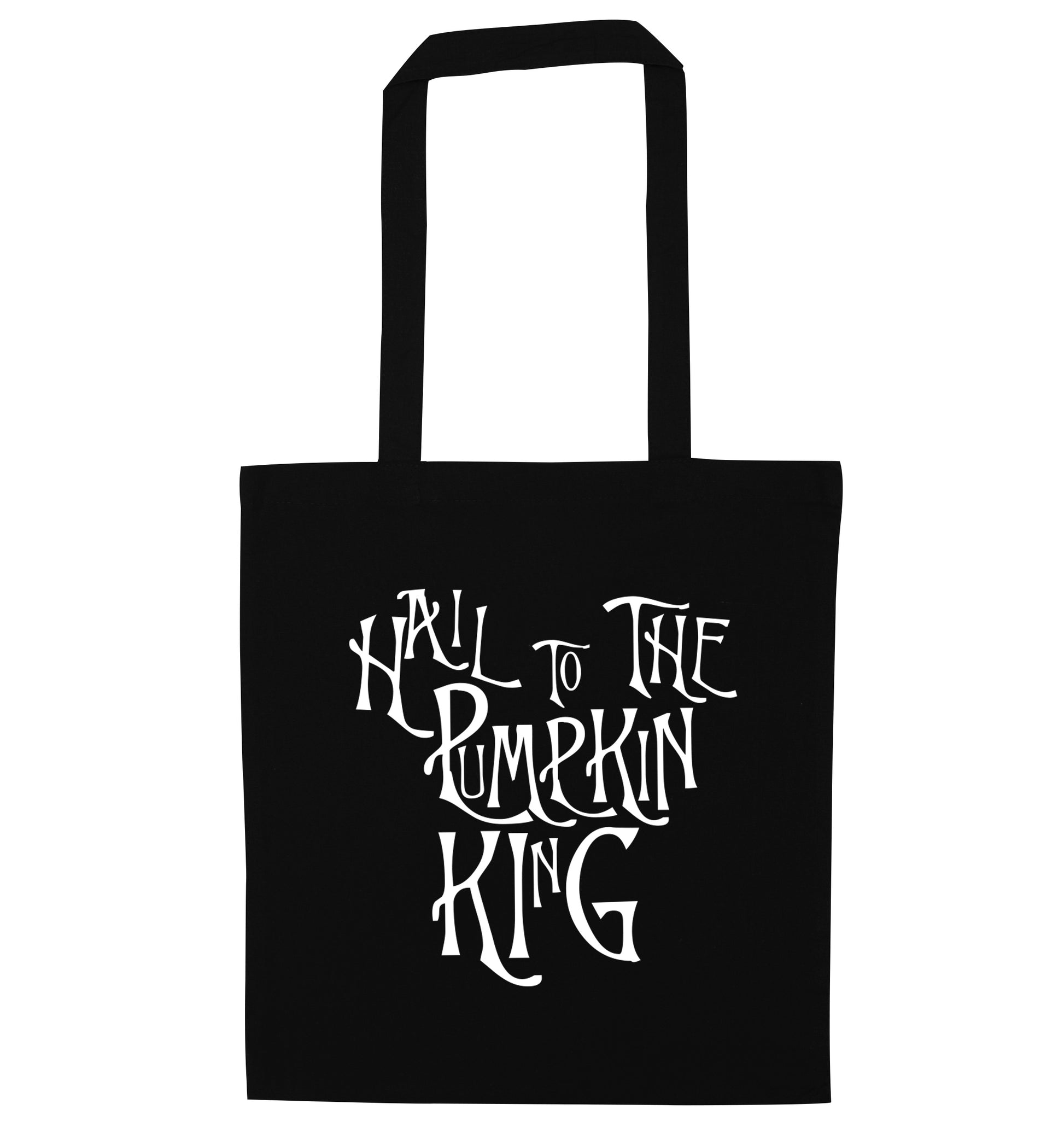 Hail to the pumpkin king black tote bag