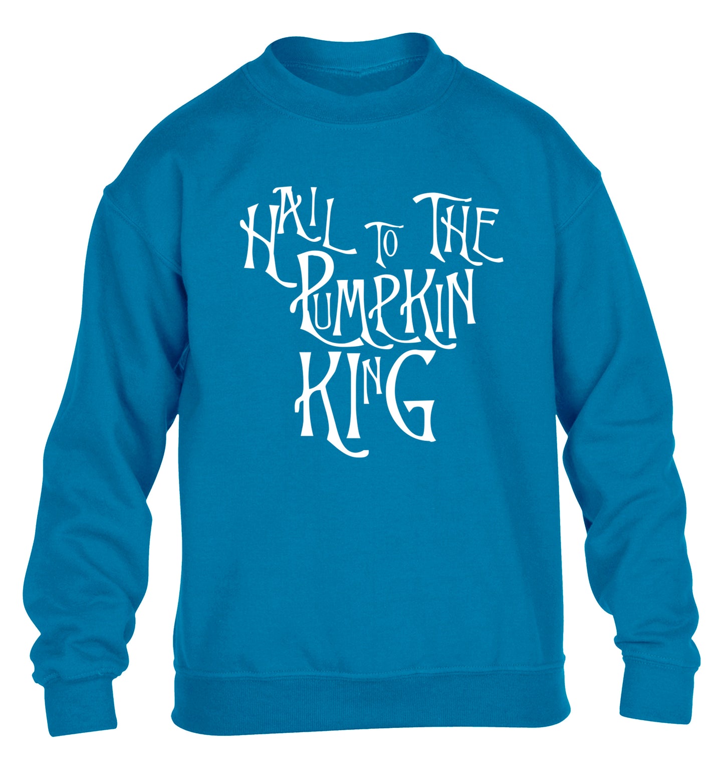 Hail to the pumpkin king children's blue sweater 12-14 Years