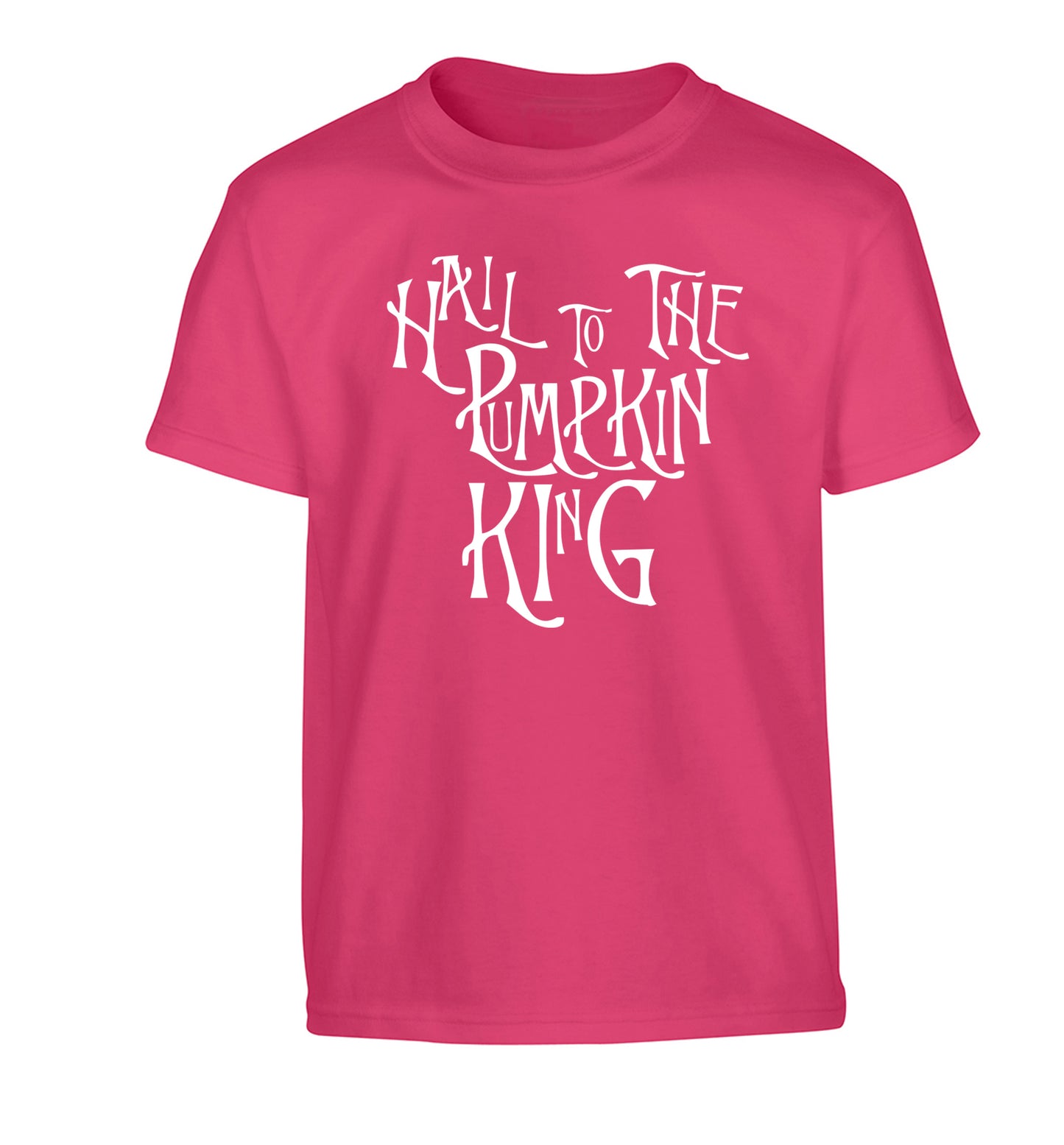 Hail to the pumpkin king Children's pink Tshirt 12-14 Years