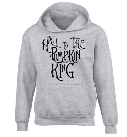 Hail to the pumpkin king children's grey hoodie 12-14 Years