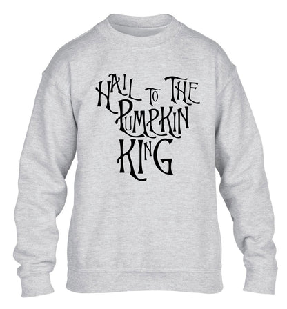 Hail to the pumpkin king children's grey sweater 12-14 Years