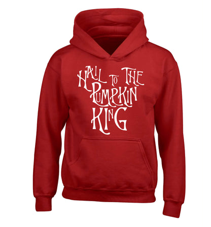 Hail to the pumpkin king children's red hoodie 12-14 Years