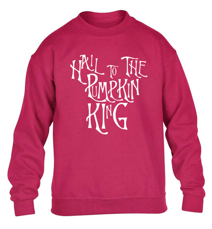 Hail to the pumpkin king children's pink sweater 12-14 Years