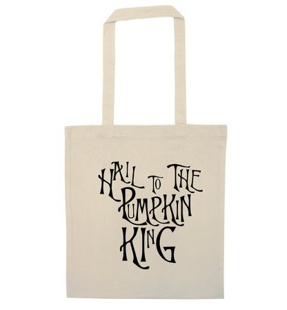 Hail to the pumpkin king natural tote bag