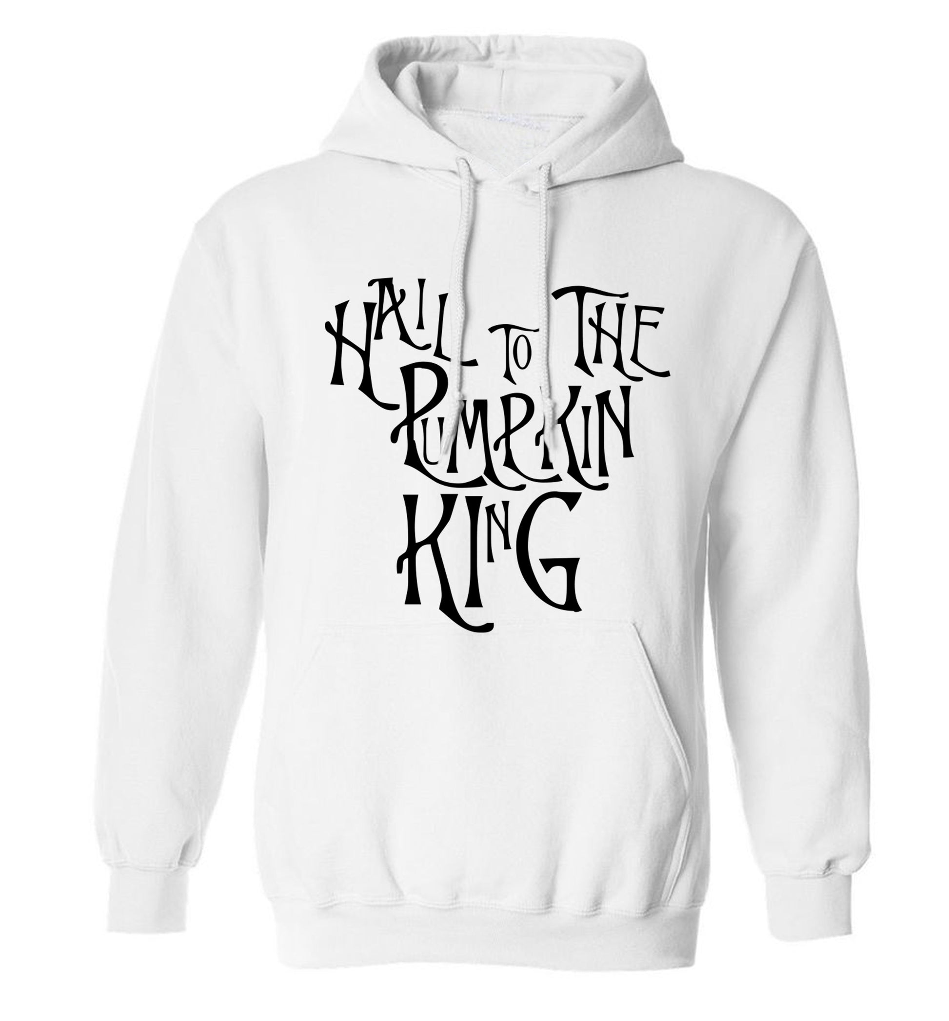 Hail to the pumpkin king adults unisex white hoodie 2XL