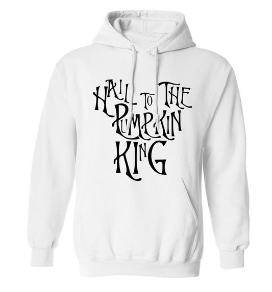 Hail to the pumpkin king adults unisex white hoodie 2XL
