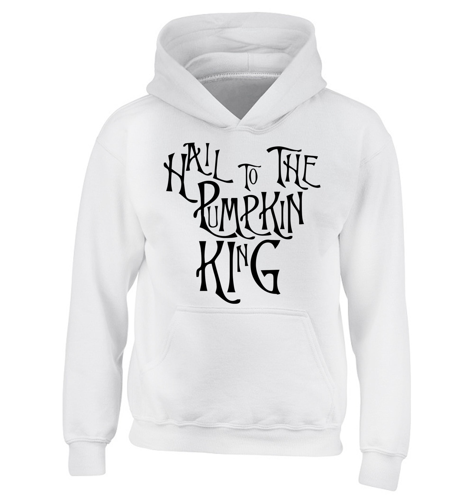 Hail to the pumpkin king children's white hoodie 12-14 Years