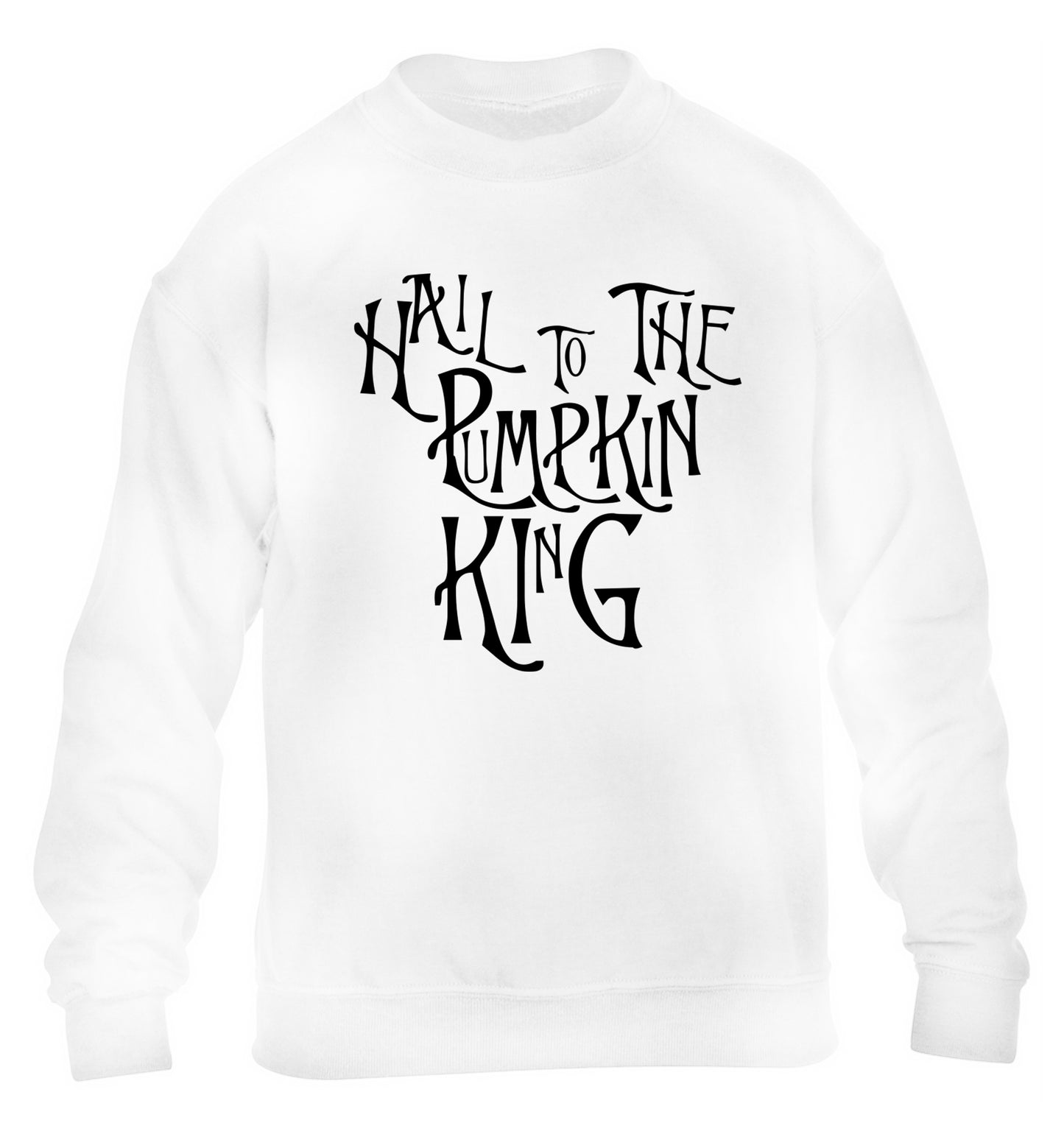 Hail to the pumpkin king children's white sweater 12-14 Years