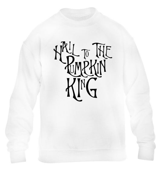 Hail to the pumpkin king children's white sweater 12-14 Years