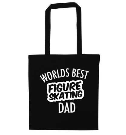 Worlds best figure skating dad black tote bag