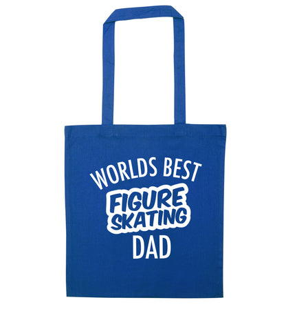 Worlds best figure skating dad blue tote bag