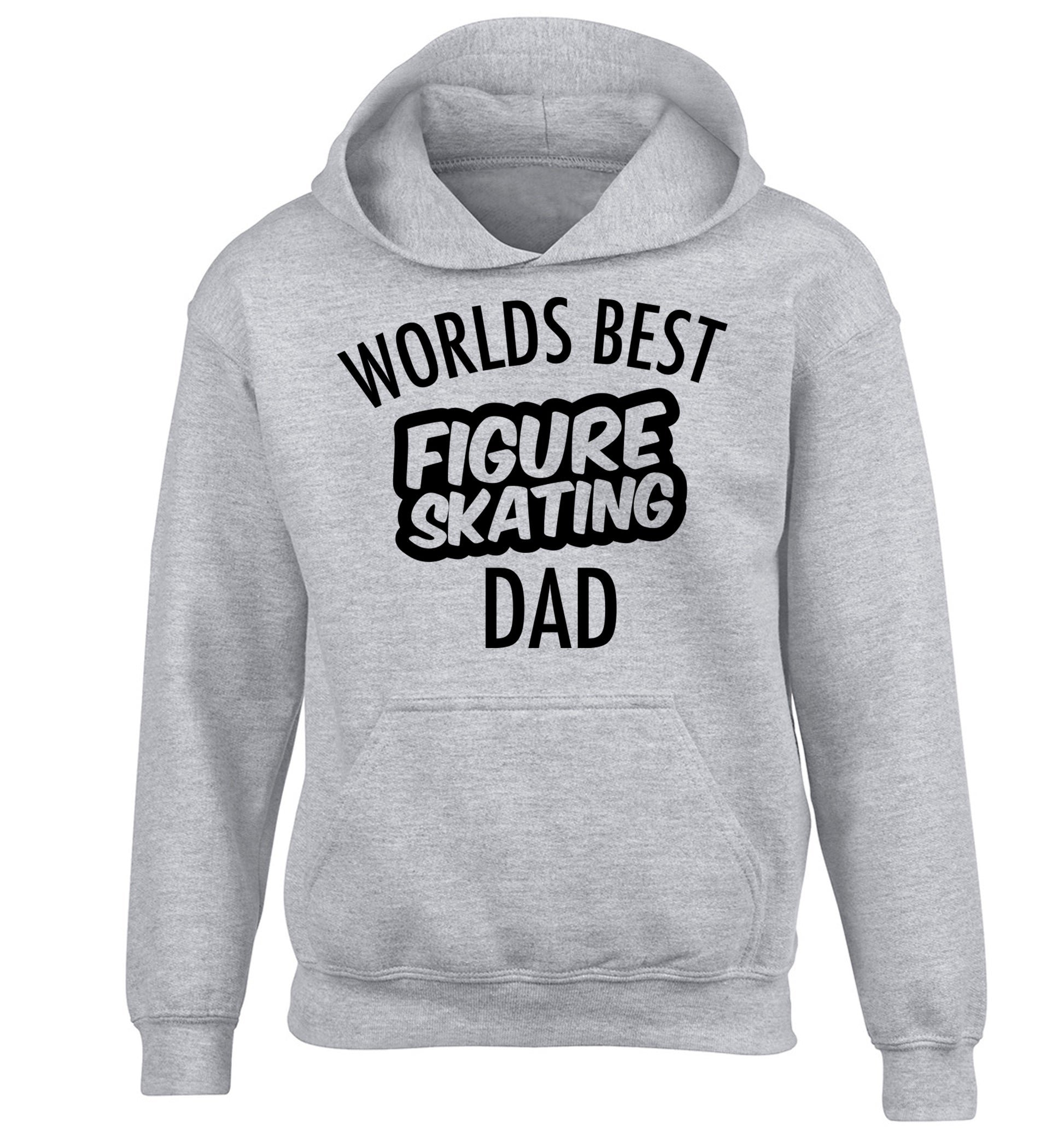 Worlds best figure skating dad children's grey hoodie 12-14 Years