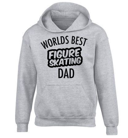 Worlds best figure skating dad children's grey hoodie 12-14 Years