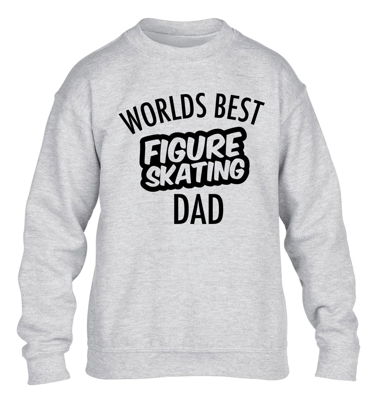 Worlds best figure skating dad children's grey sweater 12-14 Years