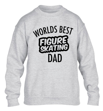 Worlds best figure skating dad children's grey sweater 12-14 Years