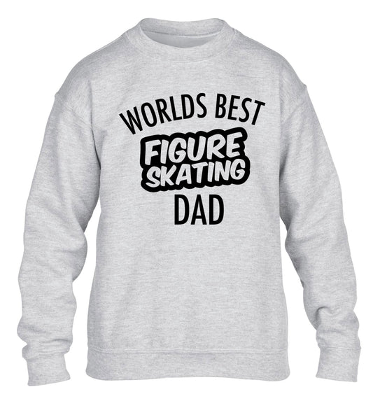 Worlds best figure skating dad children's grey sweater 12-14 Years