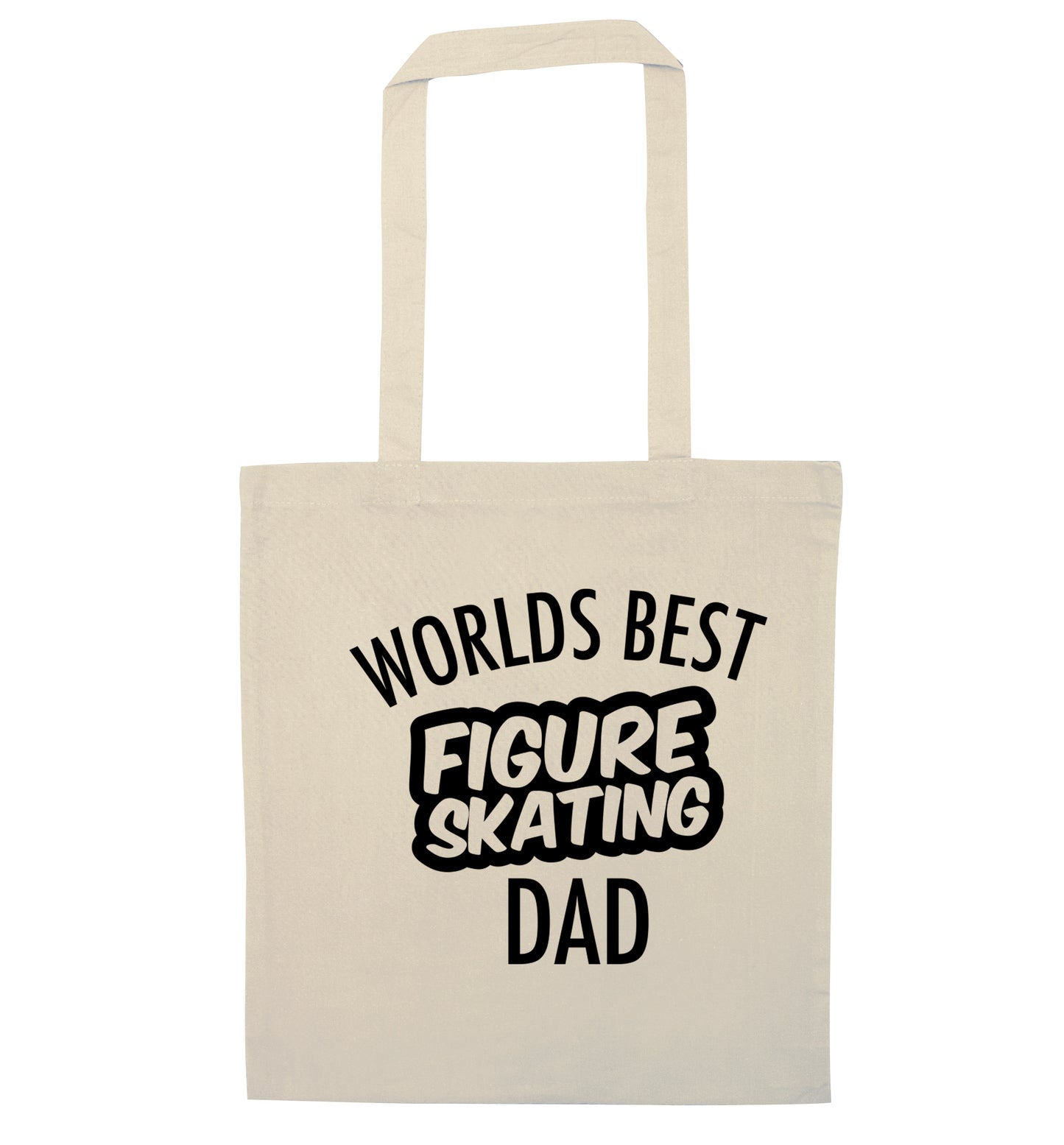 Worlds best figure skating dad natural tote bag