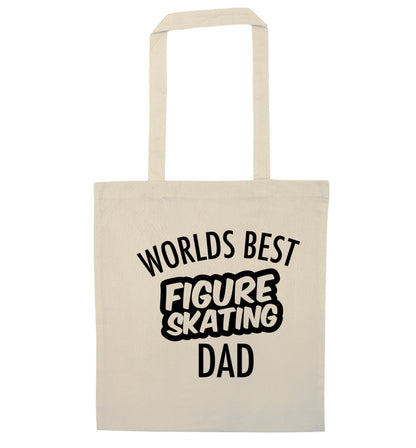 Worlds best figure skating dad natural tote bag