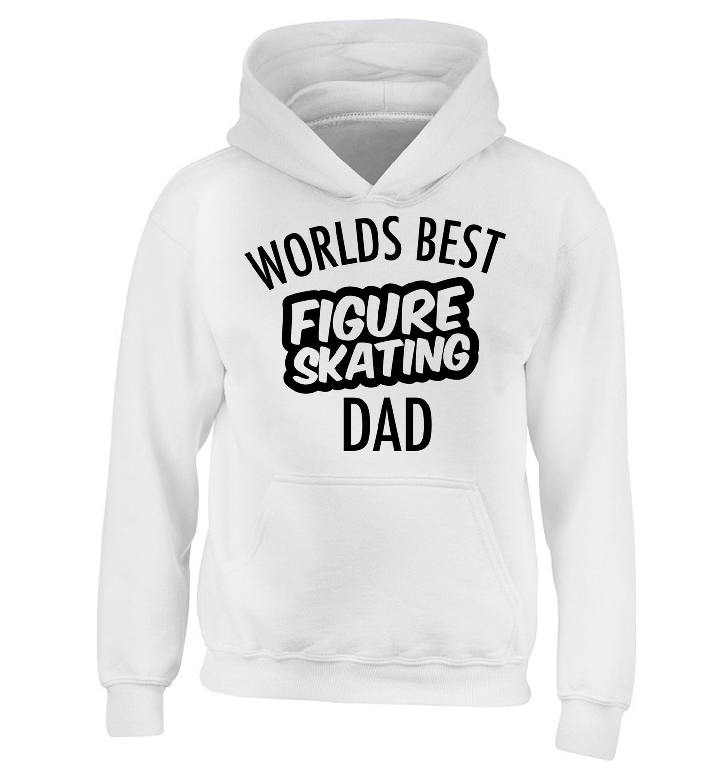 Worlds best figure skating dad children's white hoodie 12-14 Years
