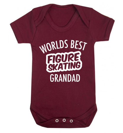 Worlds best figure skating grandad Baby Vest maroon 18-24 months