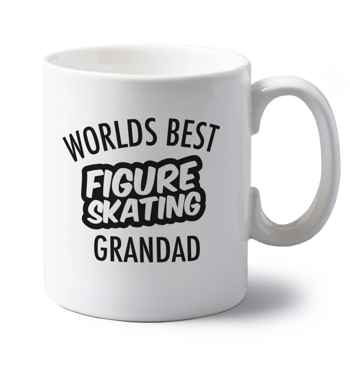 Worlds best figure skating grandad left handed white ceramic mug 