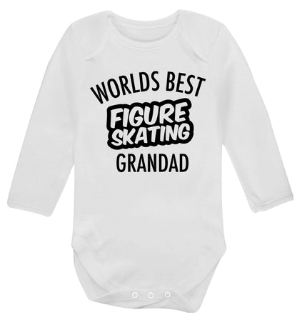 Worlds best figure skating grandad Baby Vest long sleeved white 6-12 months