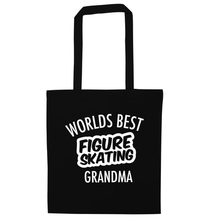 Worlds best figure skating grandma black tote bag