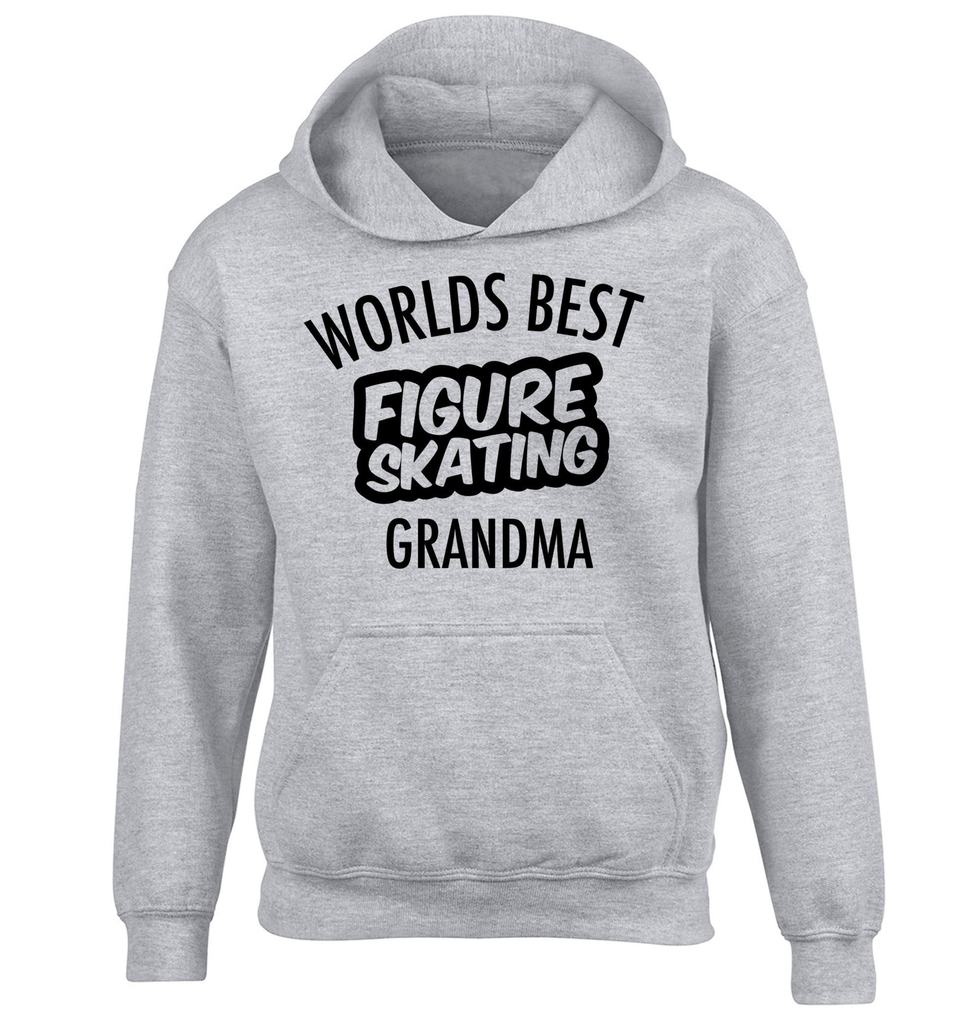 Worlds best figure skating grandma children's grey hoodie 12-14 Years