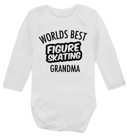 Worlds best figure skating grandma Baby Vest long sleeved white 6-12 months