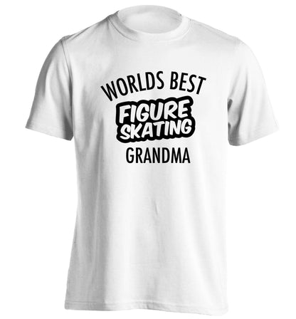 Worlds best figure skating grandma adults unisexwhite Tshirt 2XL