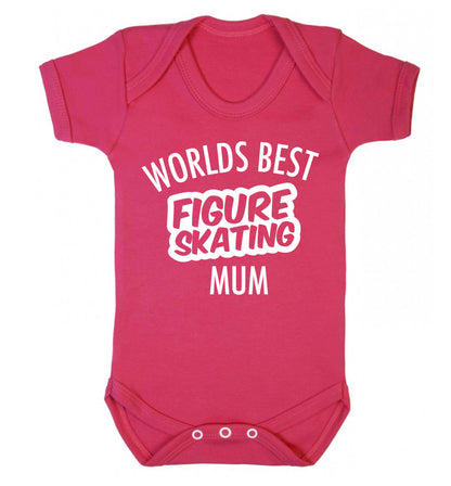 Worlds best figure skating mum Baby Vest dark pink 18-24 months
