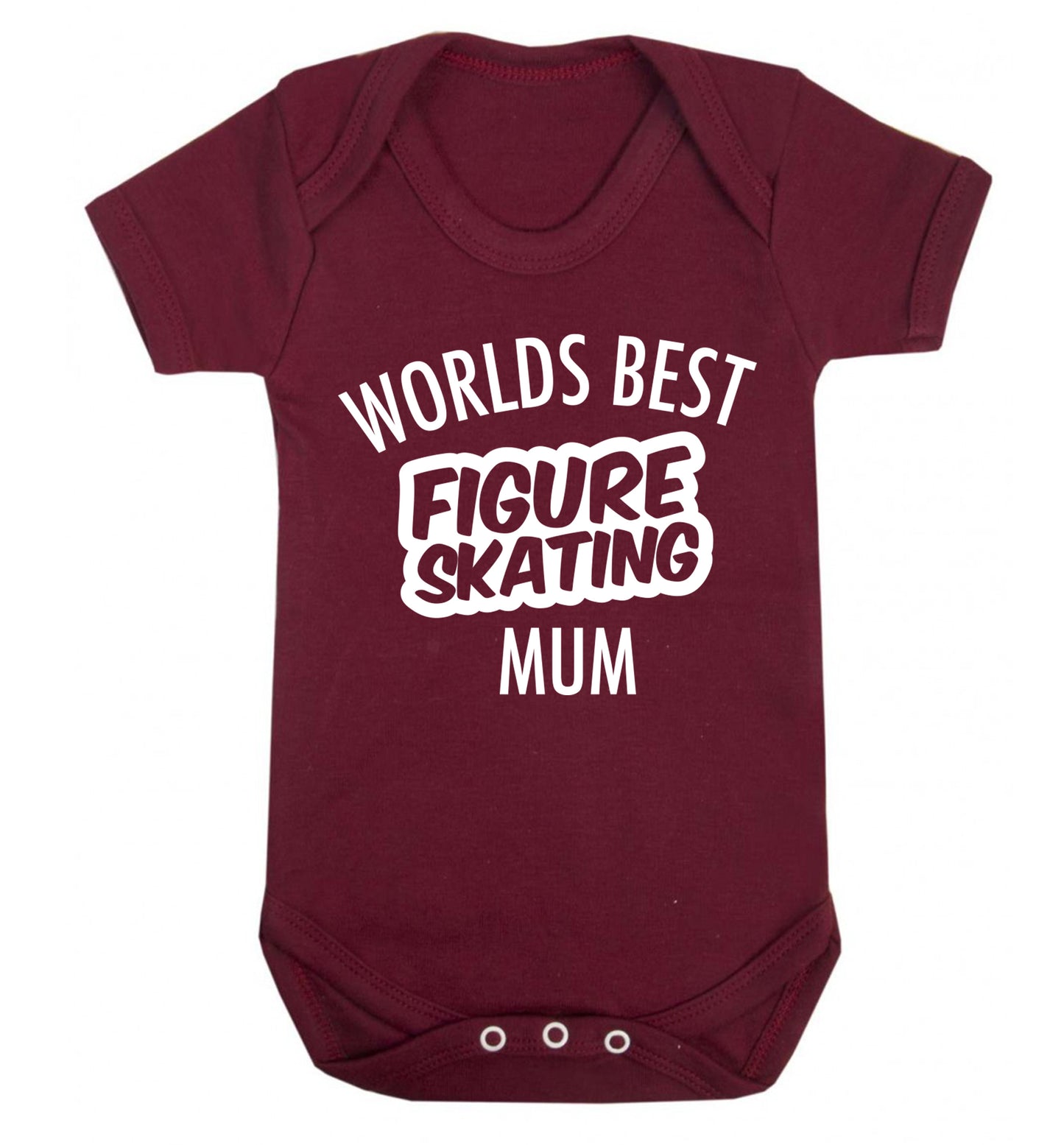 Worlds best figure skating mum Baby Vest maroon 18-24 months