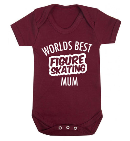Worlds best figure skating mum Baby Vest maroon 18-24 months
