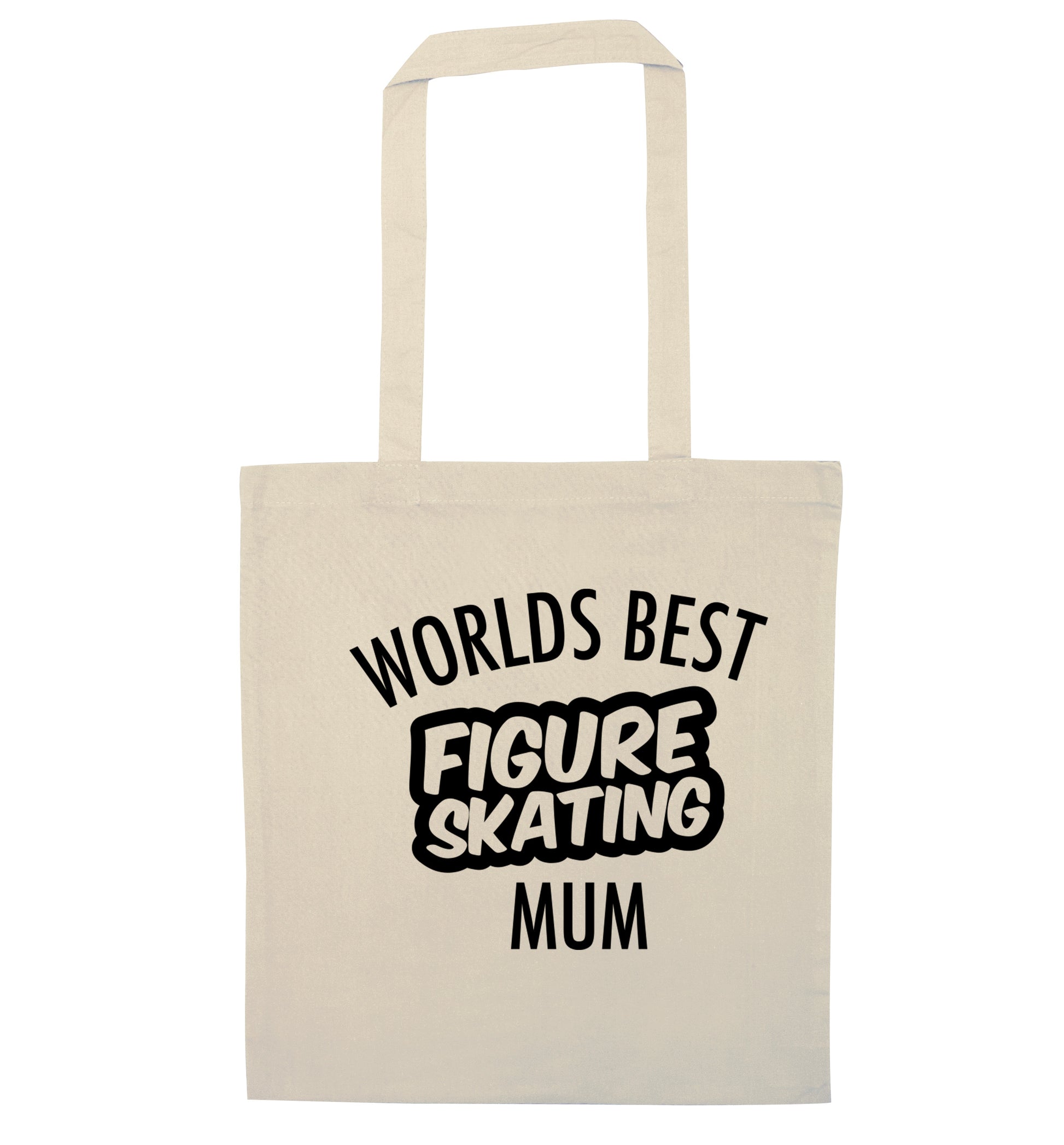 Worlds best figure skating mum natural tote bag