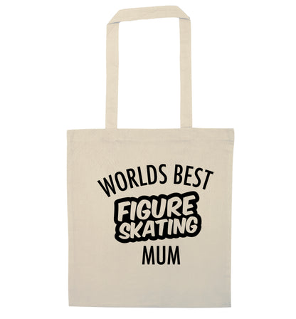 Worlds best figure skating mum natural tote bag