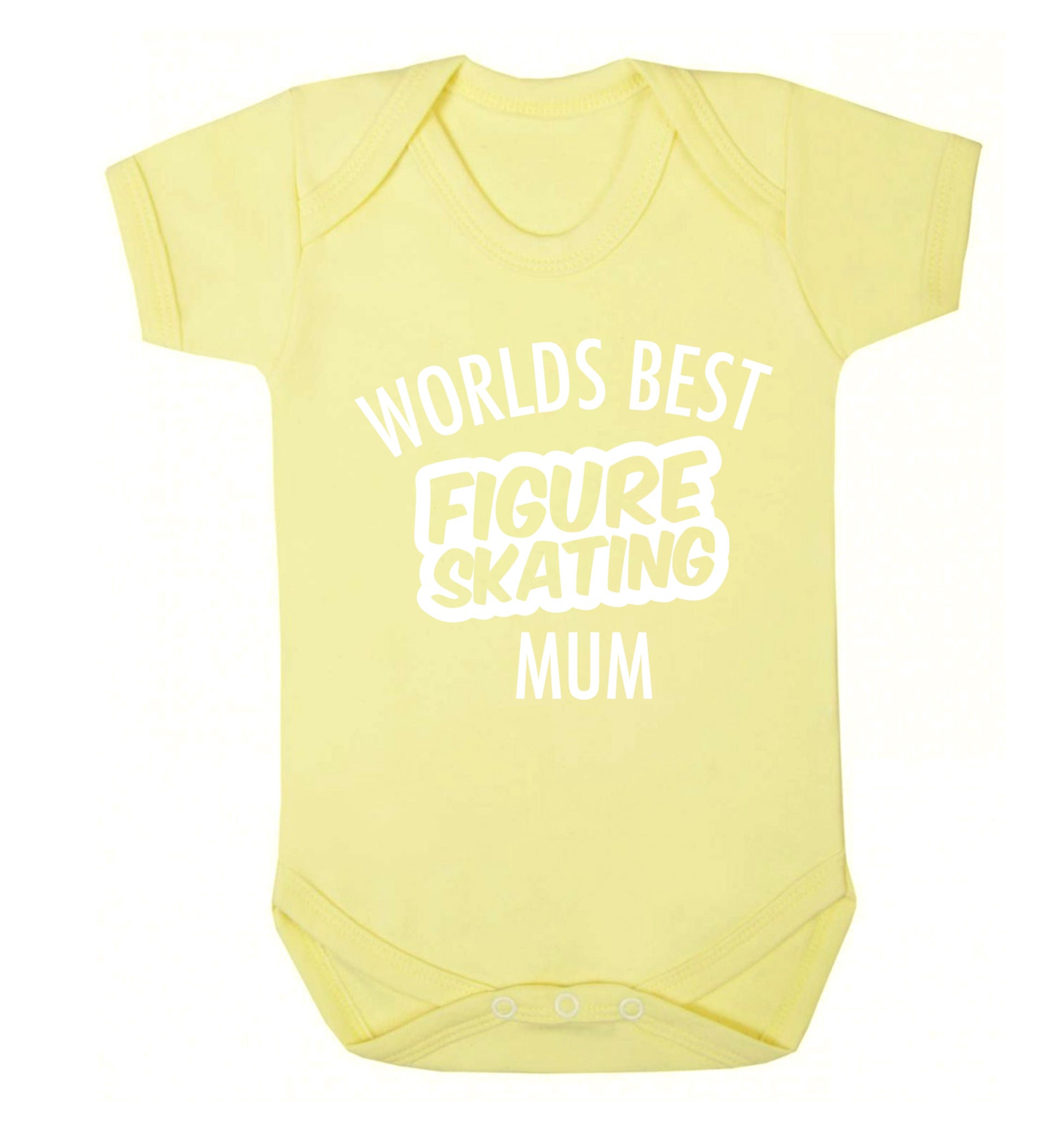 Worlds best figure skating mum Baby Vest pale yellow 18-24 months