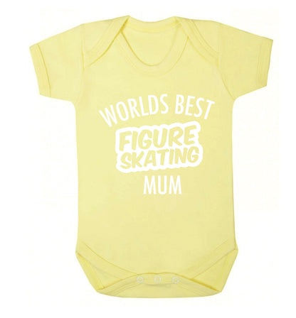 Worlds best figure skating mum Baby Vest pale yellow 18-24 months