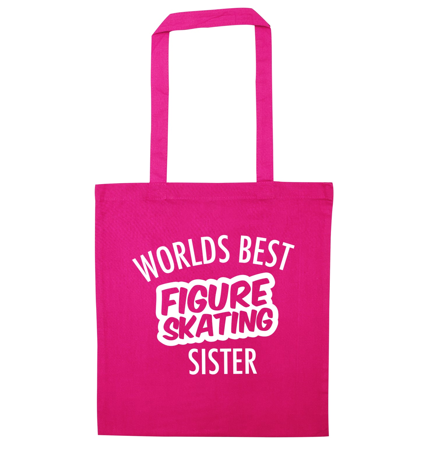 Worlds best figure skating sisterpink tote bag