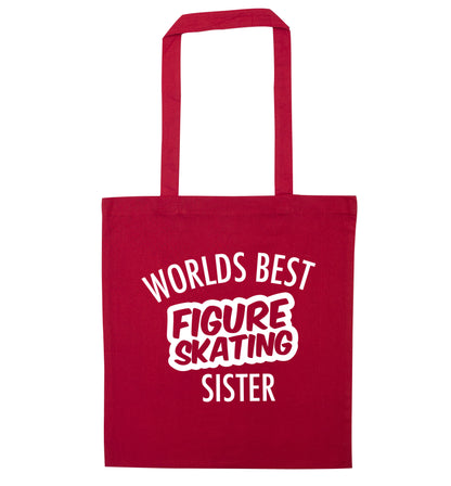 Worlds best figure skating sisterred tote bag