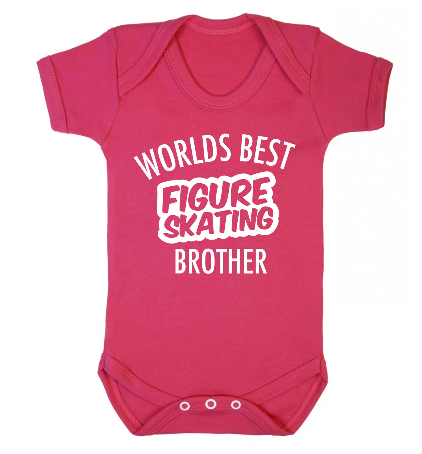 Worlds best figure skating brother Baby Vest dark pink 18-24 months