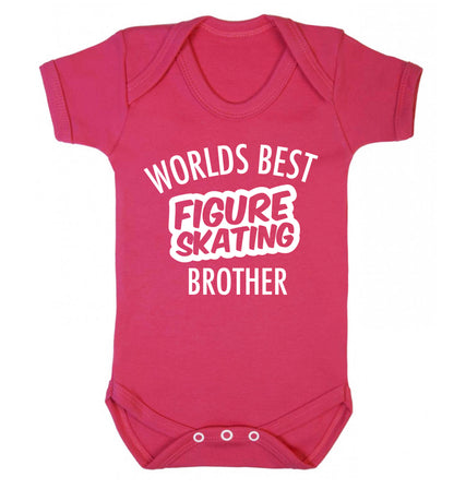 Worlds best figure skating brother Baby Vest dark pink 18-24 months