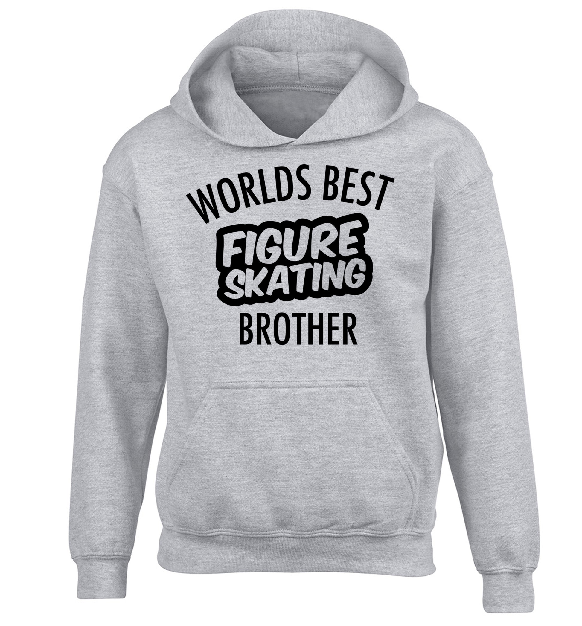 Worlds best figure skating brother children's grey hoodie 12-14 Years