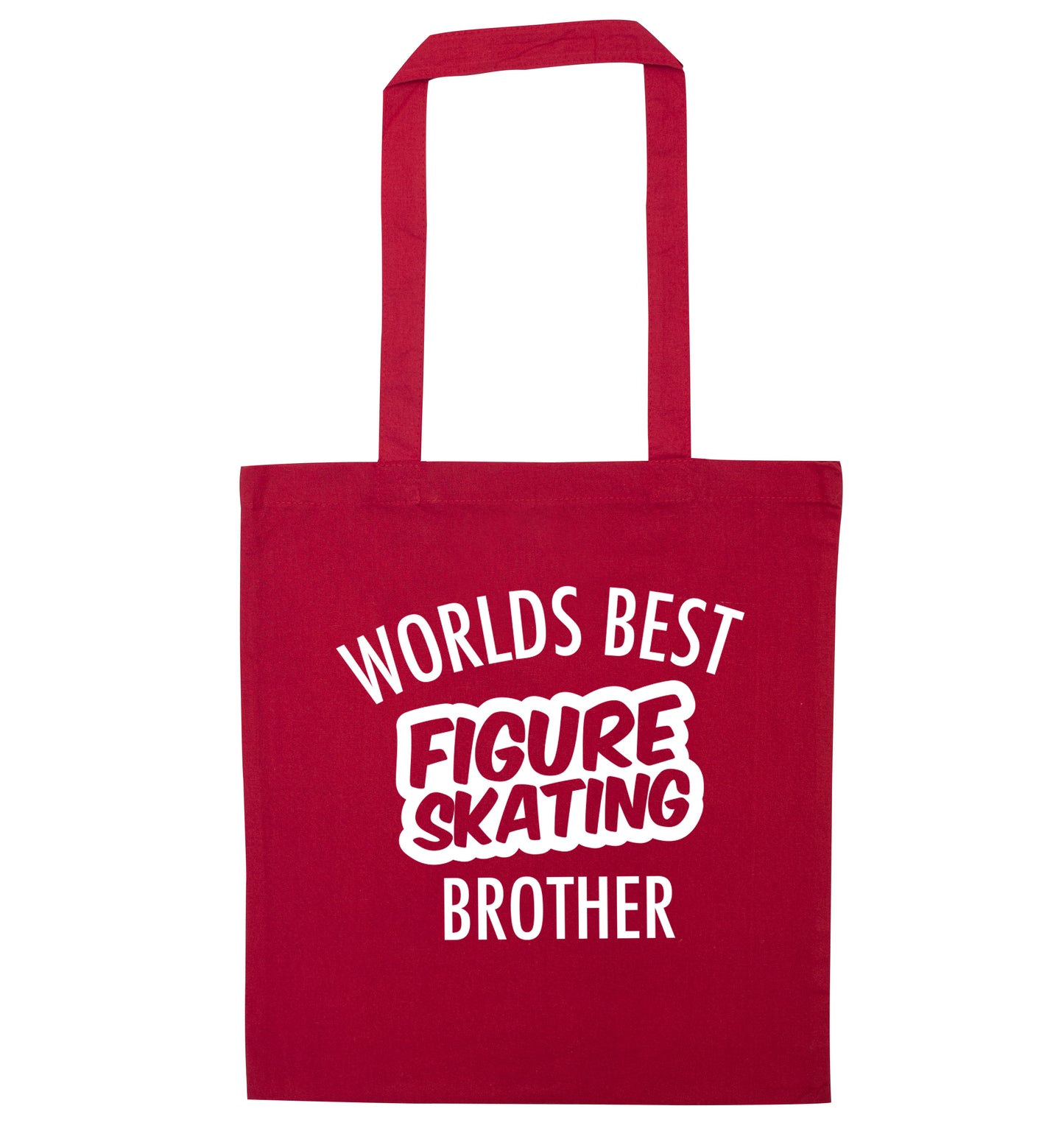Worlds best figure skating brother red tote bag