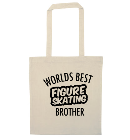 Worlds best figure skating brother natural tote bag
