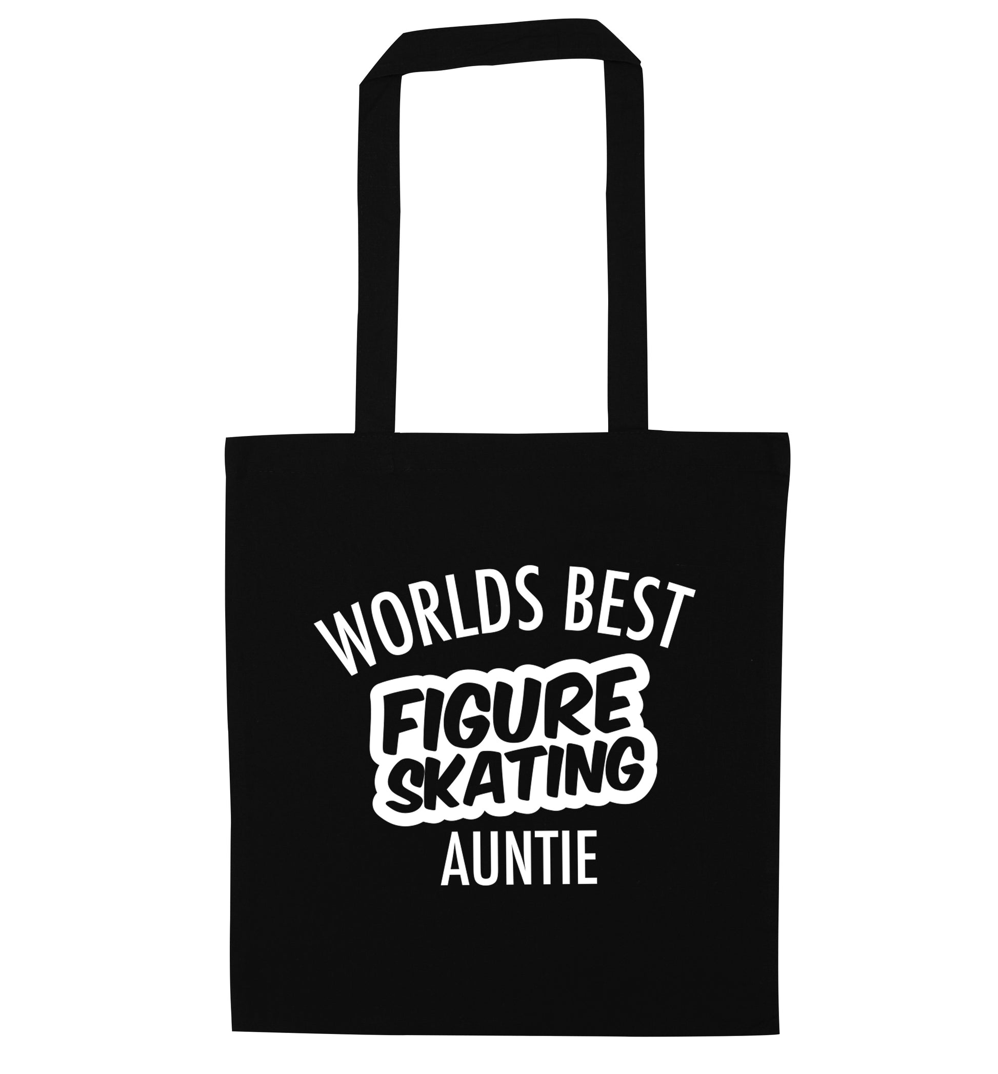 Worlds best figure skating auntie black tote bag