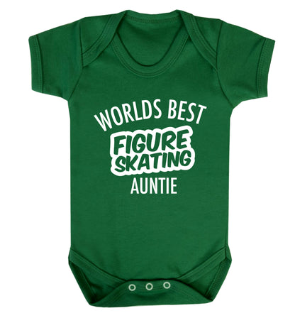 Worlds best figure skating auntie Baby Vest green 18-24 months