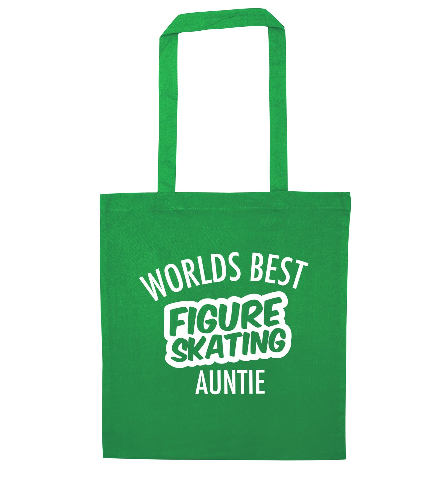 Worlds best figure skating auntie green tote bag
