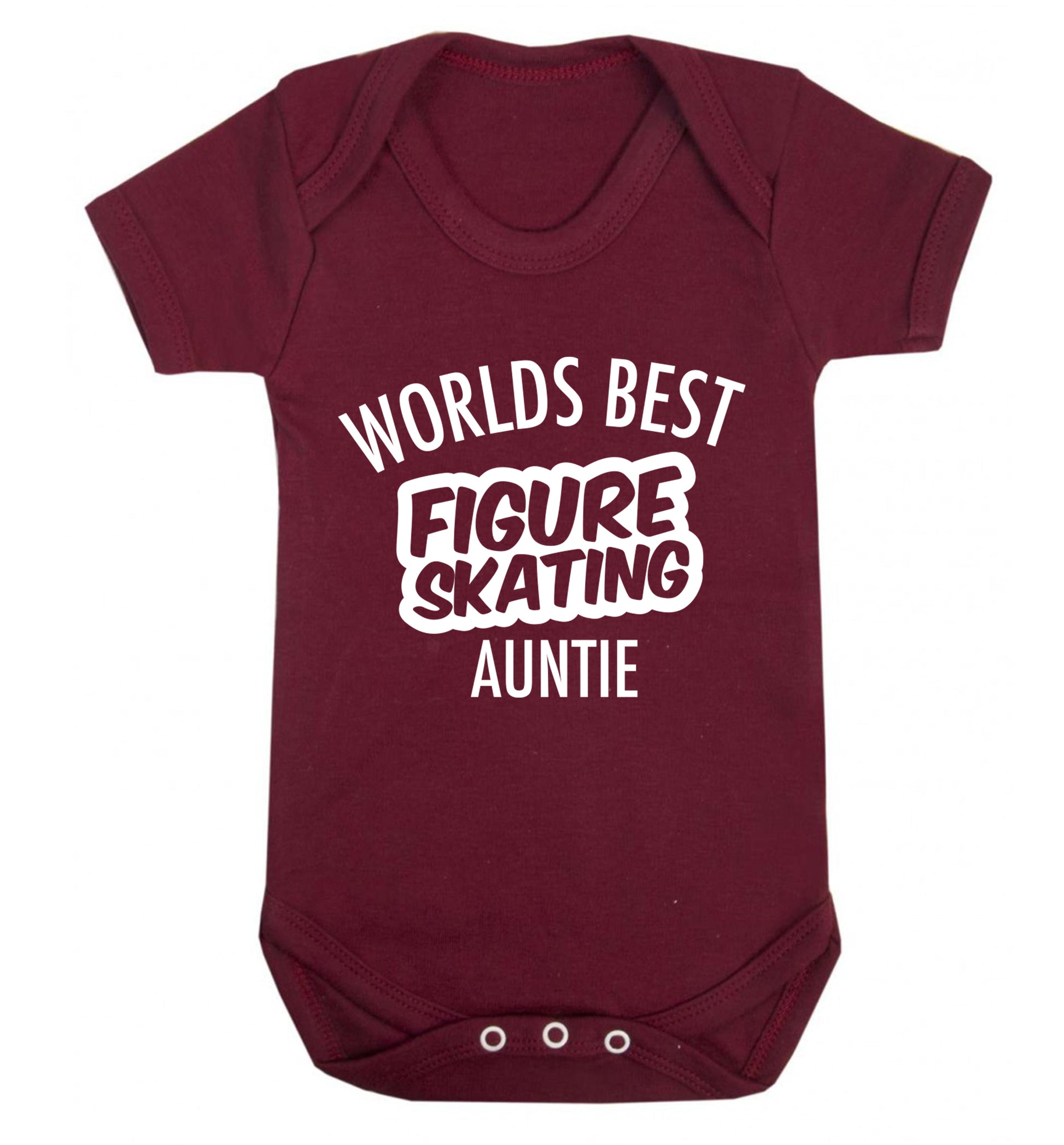 Worlds best figure skating auntie Baby Vest maroon 18-24 months