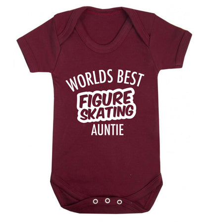 Worlds best figure skating auntie Baby Vest maroon 18-24 months