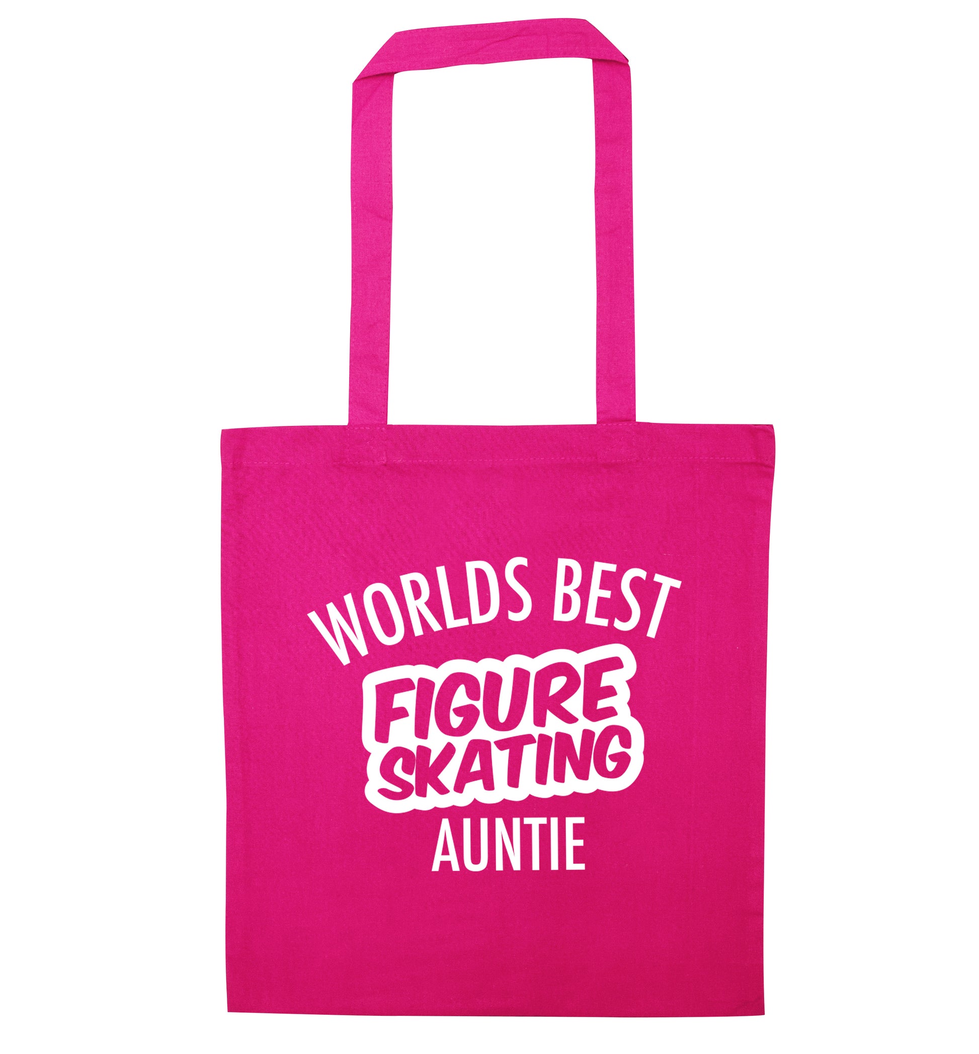 Worlds best figure skating auntie pink tote bag